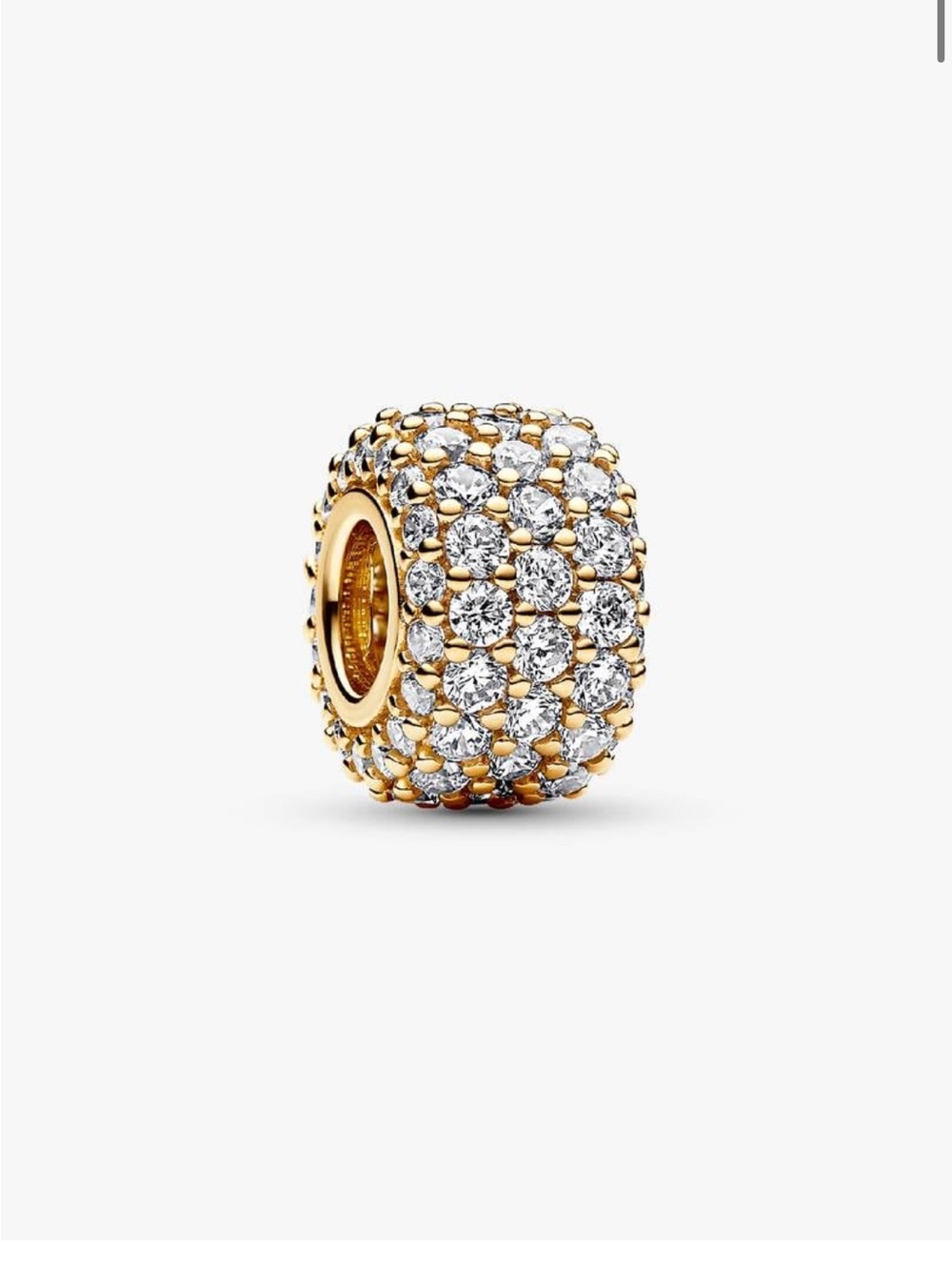 Pandora Sparkling Pavé Triple-row Charm Gold